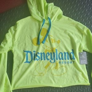 NWT Disney Parks Disneyland Neon crop hoodie